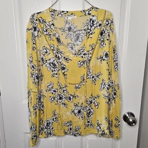 Seven7 Women's Floral Boho Top Shirt - size Large